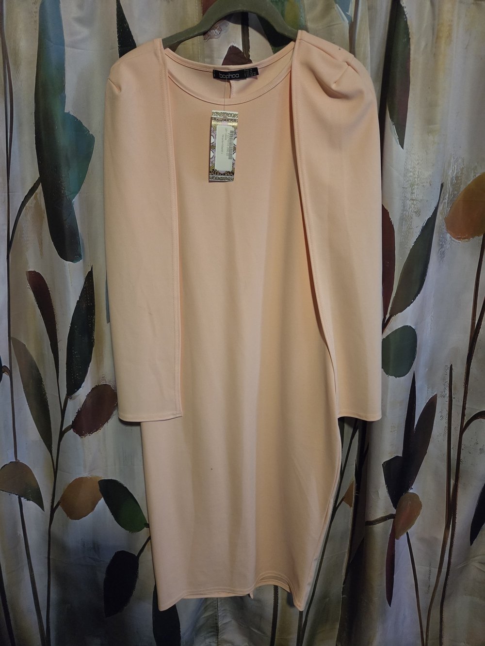 Boohoo Blush Tank Covered Sleeved Shift Dress